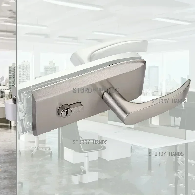 Glass Door Hinge - مكتب زجاج الباب قفل الحمام مقبض