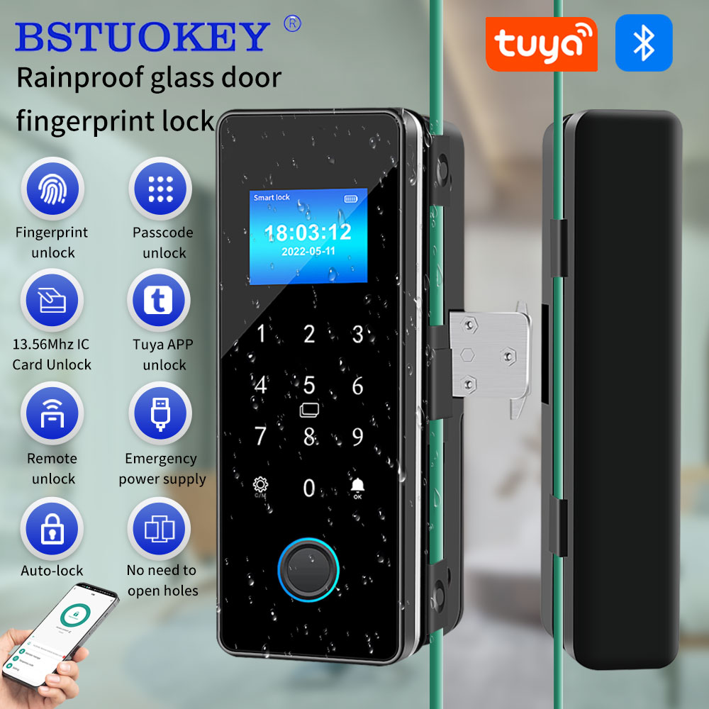 Glass Door Hinge - مقاوم للماء Tuya APP التحكم انزلاق